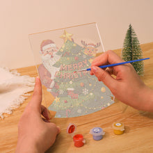 Load image into Gallery viewer, LED Light Display Base Wooden Paint by numbers 15x20cm Santa Claus 03
