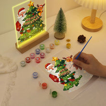 Load image into Gallery viewer, LED Light Display Base Wooden Paint by numbers 15x20cm Santa Claus 03