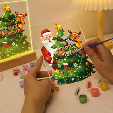 Load image into Gallery viewer, LED Light Display Base Wooden Paint by numbers 15x20cm Santa Claus 03