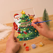 Load image into Gallery viewer, LED Light Display Base Wooden Paint by numbers 15x20cm Santa Claus 03