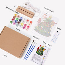 Load image into Gallery viewer, LED Light Display Base Wooden Paint by numbers 15x20cm Santa Claus 03