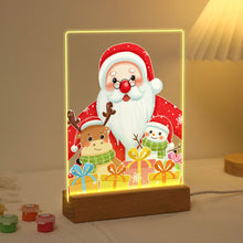 Load image into Gallery viewer, LED Light Display Base Wooden Paint by numbers 15x20cm Santa Claus 04