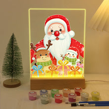 Load image into Gallery viewer, LED Light Display Base Wooden Paint by numbers 15x20cm Santa Claus 04