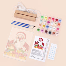 Load image into Gallery viewer, LED Light Display Base Wooden Paint by numbers 15x20cm Santa Claus 04