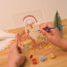 Load image into Gallery viewer, LED Light Display Base Wooden Paint by numbers 15x20cm Santa Claus 04