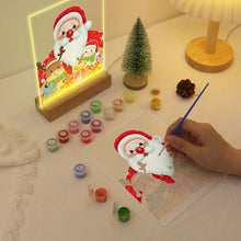 Load image into Gallery viewer, LED Light Display Base Wooden Paint by numbers 15x20cm Santa Claus 04