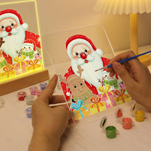 Load image into Gallery viewer, LED Light Display Base Wooden Paint by numbers 15x20cm Santa Claus 04