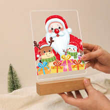 Load image into Gallery viewer, LED Light Display Base Wooden Paint by numbers 15x20cm Santa Claus 04