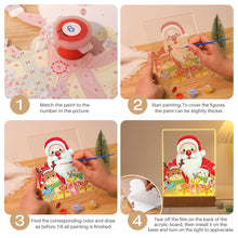 Load image into Gallery viewer, LED Light Display Base Wooden Paint by numbers 15x20cm Santa Claus 04