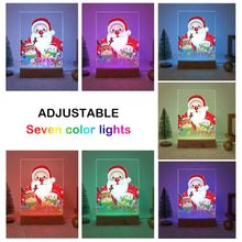 Load image into Gallery viewer, LED Light Display Base Wooden Paint by numbers 15x20cm Santa Claus 04