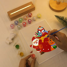 Load image into Gallery viewer, LED Light Display Base Wooden Paint by numbers 15x20cm Santa Claus 05