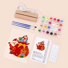 Load image into Gallery viewer, LED Light Display Base Wooden Paint by numbers 15x20cm Santa Claus 05