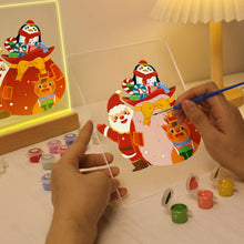 Load image into Gallery viewer, LED Light Display Base Wooden Paint by numbers 15x20cm Santa Claus 05