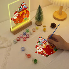 Load image into Gallery viewer, LED Light Display Base Wooden Paint by numbers 15x20cm Santa Claus 05