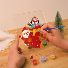 Load image into Gallery viewer, LED Light Display Base Wooden Paint by numbers 15x20cm Santa Claus 05