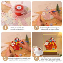 Load image into Gallery viewer, LED Light Display Base Wooden Paint by numbers 15x20cm Santa Claus 05