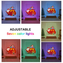 Load image into Gallery viewer, LED Light Display Base Wooden Paint by numbers 15x20cm Santa Claus 05