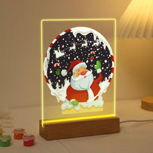 Load image into Gallery viewer, LED Light Display Base Wooden Paint by numbers 15x20cm Santa Claus 06