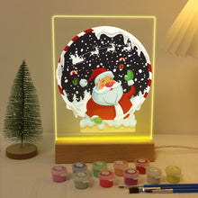 Load image into Gallery viewer, LED Light Display Base Wooden Paint by numbers 15x20cm Santa Claus 06