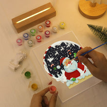 Load image into Gallery viewer, LED Light Display Base Wooden Paint by numbers 15x20cm Santa Claus 06