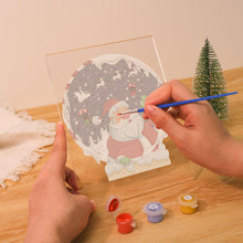 Load image into Gallery viewer, LED Light Display Base Wooden Paint by numbers 15x20cm Santa Claus 06