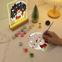 Load image into Gallery viewer, LED Light Display Base Wooden Paint by numbers 15x20cm Santa Claus 06