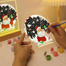 Load image into Gallery viewer, LED Light Display Base Wooden Paint by numbers 15x20cm Santa Claus 06