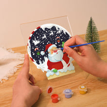Load image into Gallery viewer, LED Light Display Base Wooden Paint by numbers 15x20cm Santa Claus 06