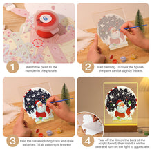 Load image into Gallery viewer, LED Light Display Base Wooden Paint by numbers 15x20cm Santa Claus 06