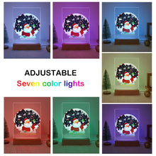 Load image into Gallery viewer, LED Light Display Base Wooden Paint by numbers 15x20cm Santa Claus 06