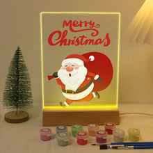 Load image into Gallery viewer, LED Light Display Base Wooden Paint by numbers 15x20cm Santa Claus 07