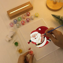 Load image into Gallery viewer, LED Light Display Base Wooden Paint by numbers 15x20cm Santa Claus 07
