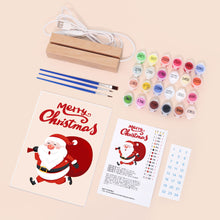 Load image into Gallery viewer, LED Light Display Base Wooden Paint by numbers 15x20cm Santa Claus 07