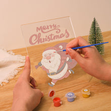 Load image into Gallery viewer, LED Light Display Base Wooden Paint by numbers 15x20cm Santa Claus 07