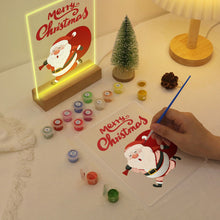 Load image into Gallery viewer, LED Light Display Base Wooden Paint by numbers 15x20cm Santa Claus 07