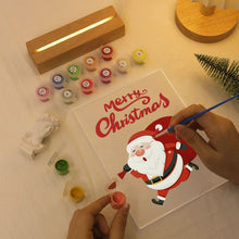 Load image into Gallery viewer, LED Light Display Base Wooden Paint by numbers 15x20cm Santa Claus 07