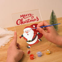 Load image into Gallery viewer, LED Light Display Base Wooden Paint by numbers 15x20cm Santa Claus 07