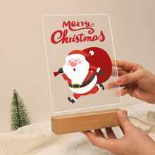 Load image into Gallery viewer, LED Light Display Base Wooden Paint by numbers 15x20cm Santa Claus 07