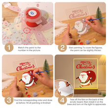 Load image into Gallery viewer, LED Light Display Base Wooden Paint by numbers 15x20cm Santa Claus 07