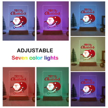 Load image into Gallery viewer, LED Light Display Base Wooden Paint by numbers 15x20cm Santa Claus 07