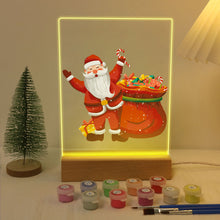 Load image into Gallery viewer, LED Light Display Base Wooden Paint by numbers 15x20cm Santa Claus 08