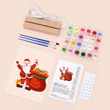 Load image into Gallery viewer, LED Light Display Base Wooden Paint by numbers 15x20cm Santa Claus 08