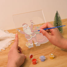 Load image into Gallery viewer, LED Light Display Base Wooden Paint by numbers 15x20cm Santa Claus 08