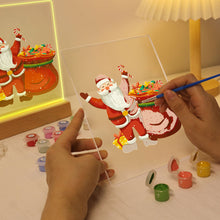 Load image into Gallery viewer, LED Light Display Base Wooden Paint by numbers 15x20cm Santa Claus 08