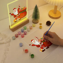 Load image into Gallery viewer, LED Light Display Base Wooden Paint by numbers 15x20cm Santa Claus 08