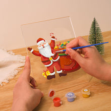 Load image into Gallery viewer, LED Light Display Base Wooden Paint by numbers 15x20cm Santa Claus 08