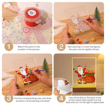 Load image into Gallery viewer, LED Light Display Base Wooden Paint by numbers 15x20cm Santa Claus 08