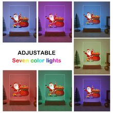 Load image into Gallery viewer, LED Light Display Base Wooden Paint by numbers 15x20cm Santa Claus 08