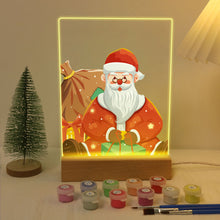 Load image into Gallery viewer, LED Light Display Base Wooden Paint by numbers 15x20cm Santa Claus 09