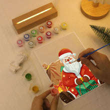 Load image into Gallery viewer, LED Light Display Base Wooden Paint by numbers 15x20cm Santa Claus 09